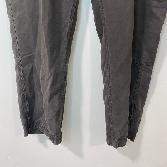 Eileen Fisher Women's Pants Cargo Baggy Linen Blend Dark Green Lagenlook Large - Picture 2 of 10
